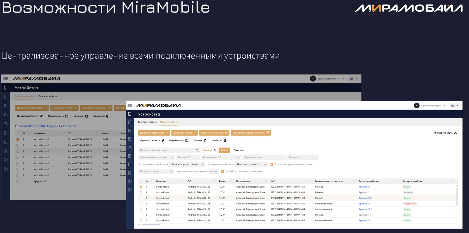 Мобильные устройства под контролем