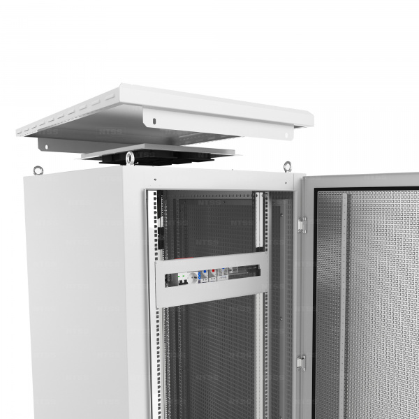 Шкаф напольный климатический NTSS RT 18U (ШхВхГ) 600x1170x600 мм, 4 профиля 19, с обогревом 250W и вентиляцией, IP55, серый RAL 7035