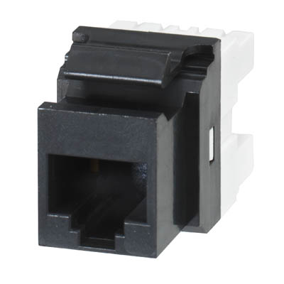 Розеточный модуль Keystone, 1 x RJ45 (WE8W), UTP, 568 А/В, PowerCat 5e, черный :: Медножильные компоненты