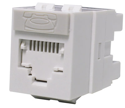 Розеточный модуль Data Gate+, 1 x RJ45, (WE8W), UTP, 568 А/В, PowerCat 5e, белый :: Медножильные компоненты